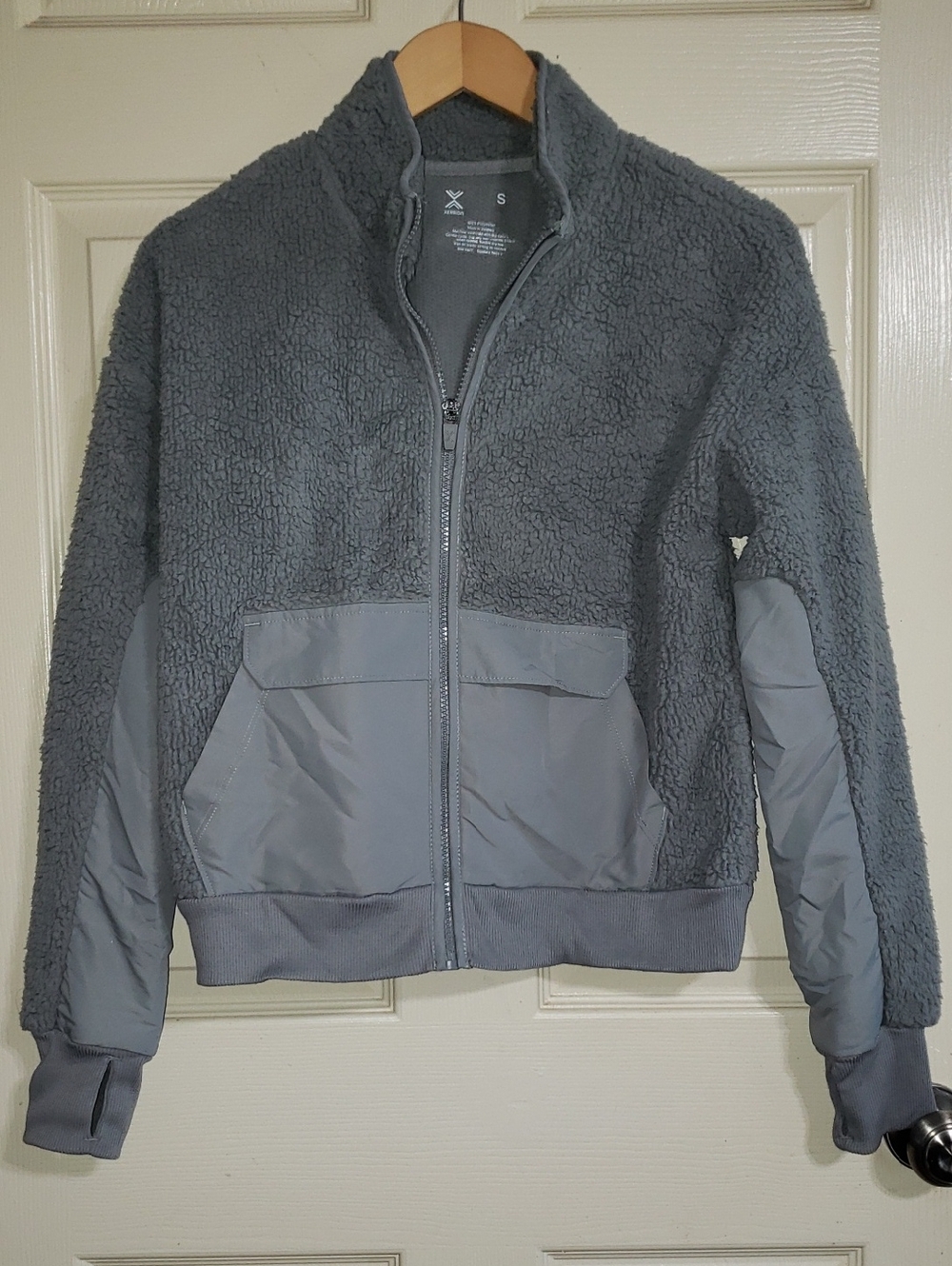 Xersion Zip Fleece Furry Teddy Bomber Performance Jacket
